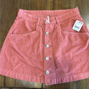 Free People Mini Skirt Button Up Courdory